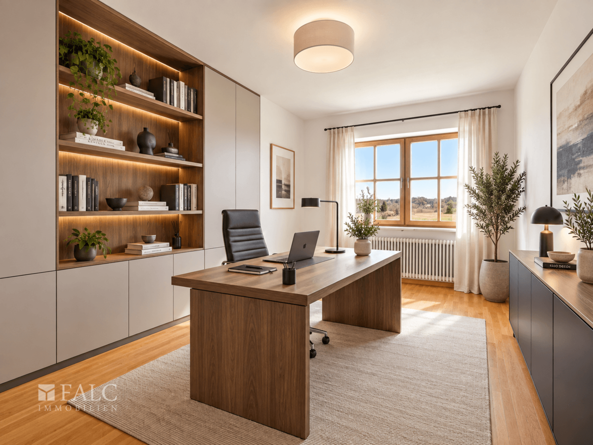 EG Zimmer - Einrichtungsbeispiel Büro - KI generiert