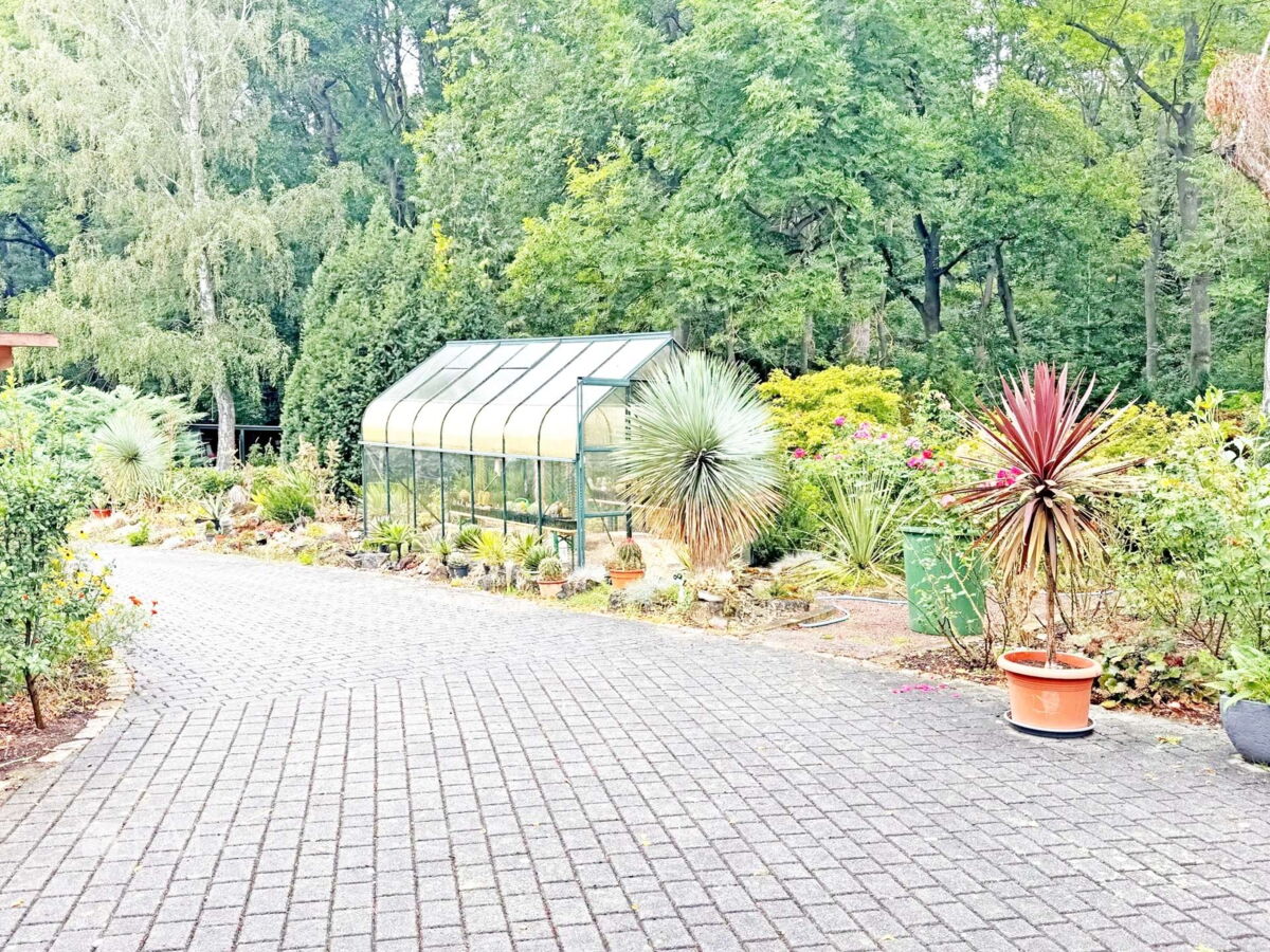 Japanischer Garten mit Gewächshaus