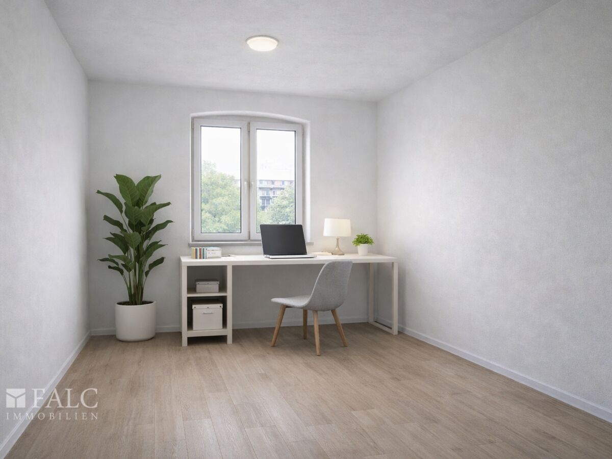 Büro - Mögliche Gestaltung nach Renovierung (KI-Visualisierung)