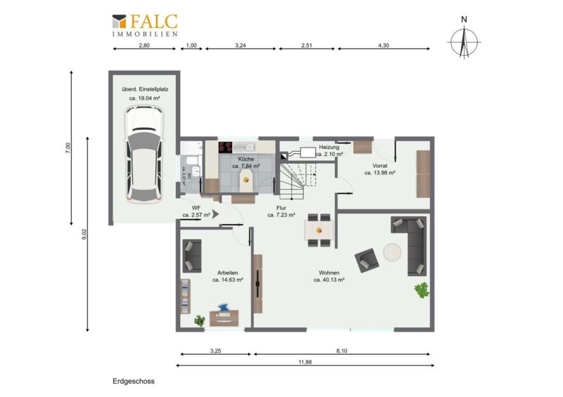 Grundriss Erdgeschoss - FALC Immobilien