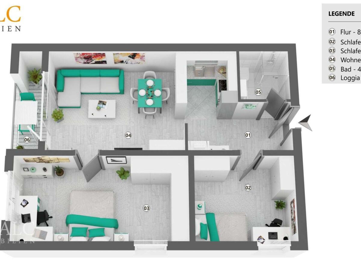  Grundriss - Wohnung 57