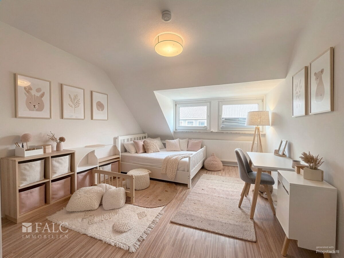 Schlafzimmer - Kinderzimmer, Skandinavisch - (KI generiert)