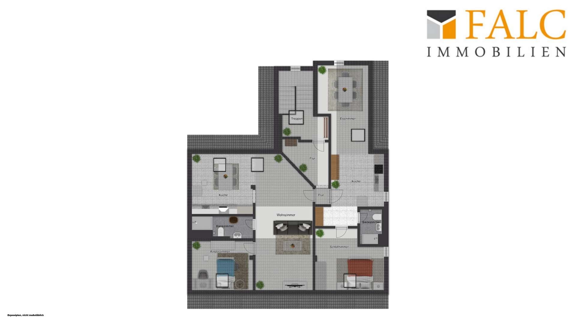 Sanierte Vier-Zimmer-Dachgeschosswohnung mit zwei Bädern - Photo 1