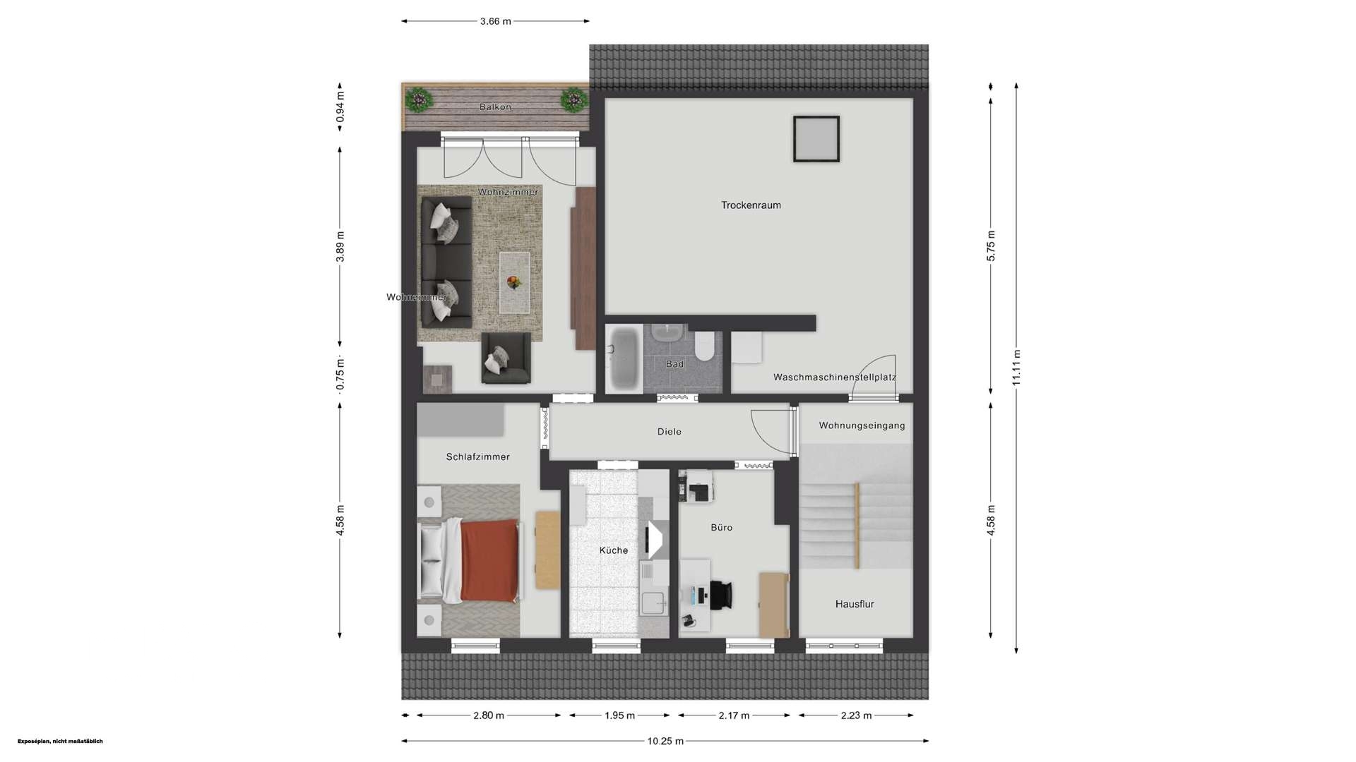 Lichtdurchflutete Dachgeschosswohnung mit Balkon und Einbauküche in Duisburg Ruhrort - Photo 5